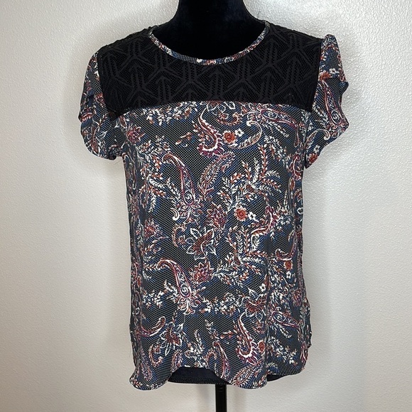 Twine and String lace Printed Top Size Medium - Picture 1 of 5